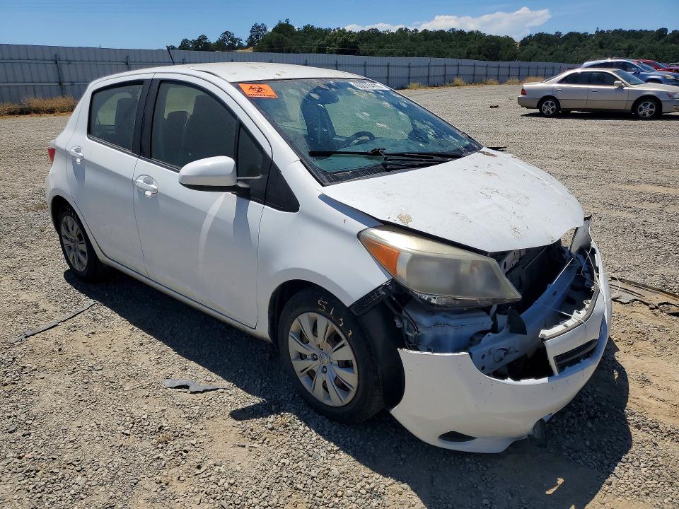 2013 Toyota Yaris VIN JTDKTUD33DD559956 COPART salvage auction — FRONT END, Ca - Salvage Certificate, sold $750 on 2026-07-31 (photo 4)