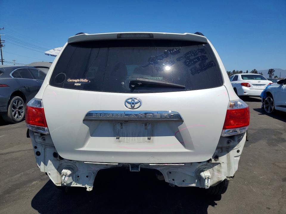 2011 Toyota Highlander VIN 5TDZK3EH5BS043864 COPART salvage auction — REAR END, Ca - Salvage Certificate, sold $2,700 on 2026-07-13 (photo 6)