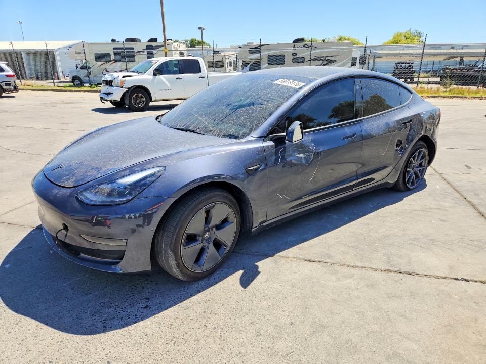 2022 Tesla Model 3 VIN 5YJ3E1EB2NF319634 COPART salvage auction — REAR END, Ca - Salvage Certificate, sold $7,100 on 2026-07-20 (photo 1)