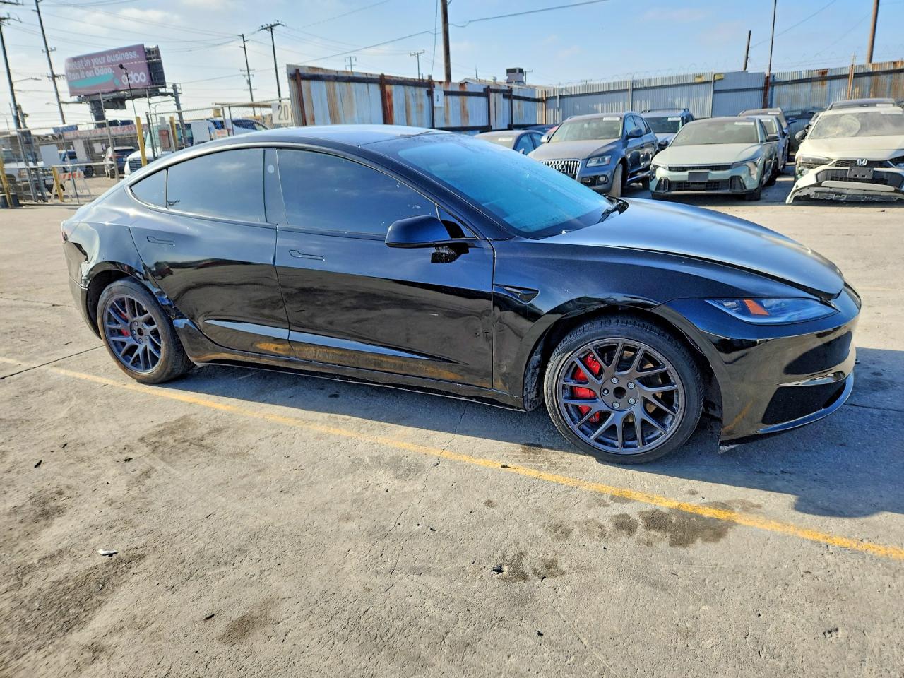 2025 Tesla Model 3 VIN 5YJ3E1EA3SF980608 COPART salvage auction — Front End, TX - DIS/DLR/EXP ONLY SALVAGE TITLE, sold $15,000 on 2026-09-17 (photo 4)