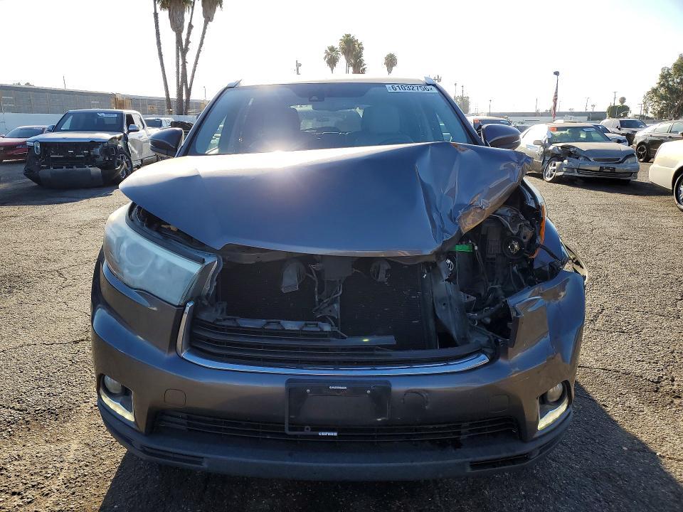 2015 Toyota Highlander VIN 5TDYKRFH5FS054138 COPART salvage auction — FRONT END, Ca - Salvage Certificate, sold $1,200 on 2026-07-21 (photo 5)
