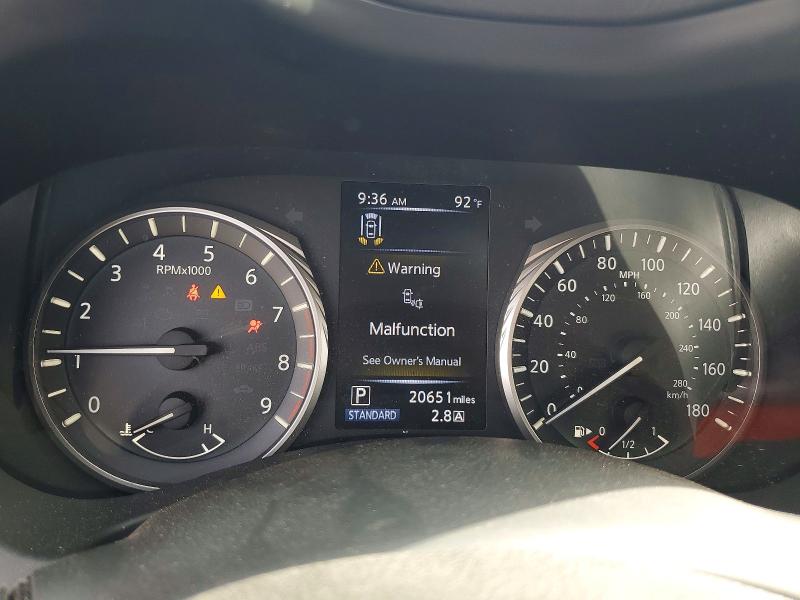 2021 Infiniti Q60 VIN JN1FV7LK5MM530385 COPART salvage auction — MINOR DENT/SCRATCHES, Fl - Cert Of Title-Rebuilt, sold $19,500 on 2026-07-22 (photo 9)