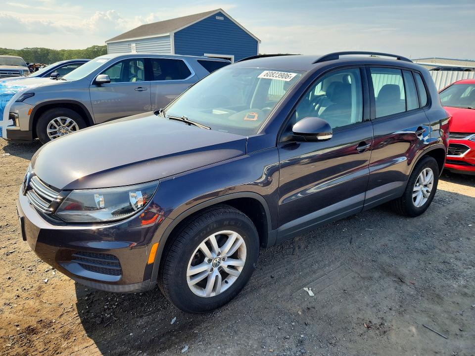 2016 Volkswagen Tiguan VIN WVGAV7AX0GW546343 COPART salvage auction — MINOR DENT/SCRATCHES, Ma - Certificate Of Title, sold $525 on 2026-07-29 (photo 1)