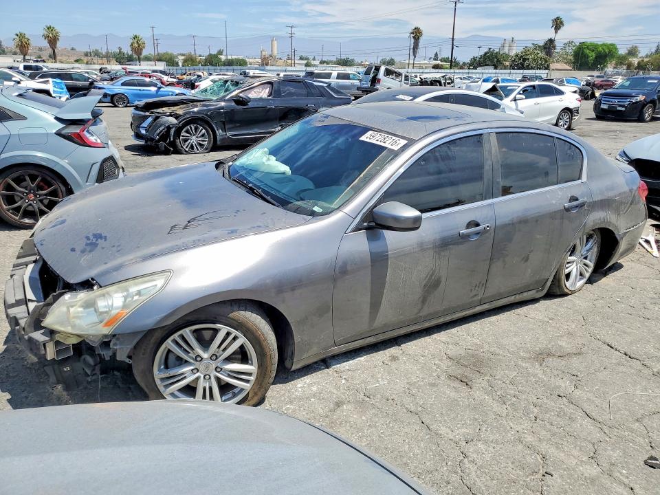 2013 Infiniti G VIN JN1CV6AP8DM304286 COPART salvage auction — FRONT END, Ca - Salvage Certificate, sold $550 on 2026-07-30 (photo 1)