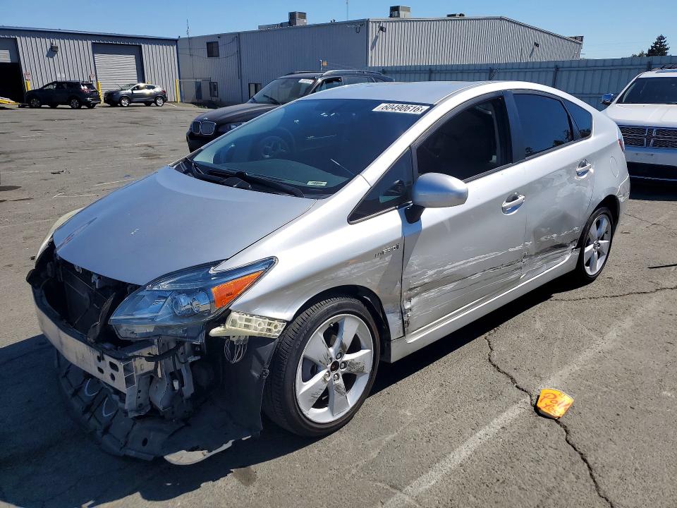2013 Toyota Prius VIN JTDKN3DUXD5702571 COPART salvage auction — FRONT END, Ca - Salvage Certificate, sold $3,350 on 2026-07-17 (photo 1)