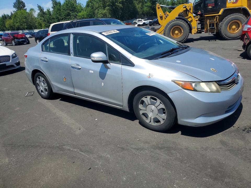 2012 Honda Civic VIN JHMFB4F24CS003270 COPART salvage auction — REAR END, Or - Certificate Of Title, sold $1,600 on 2026-07-22 (photo 4)