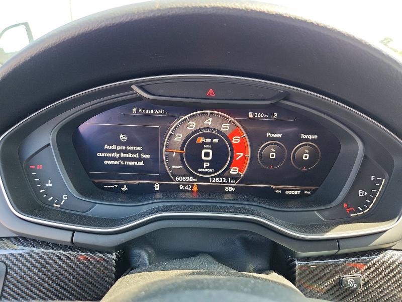 2018 Audi Rs5 VIN WUAPWAF58JA904263 COPART salvage auction — FRONT END, Tn - Salvage Certificate, sold $19,000 on 2026-08-24 (photo 9)