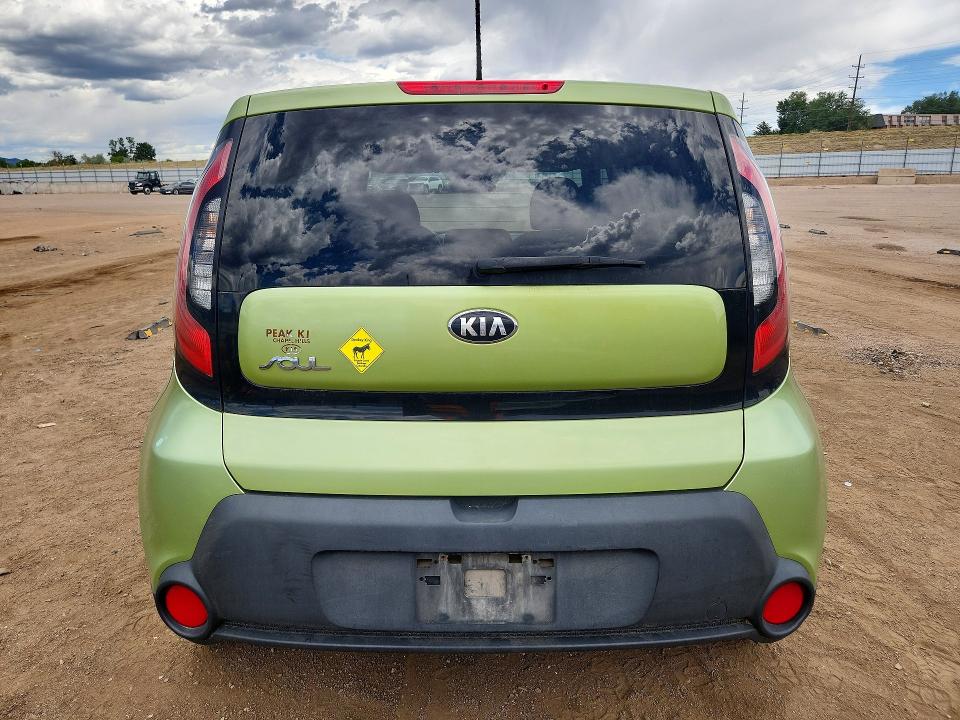 2014 Kia Soul VIN KNDJP3A52E7715128 COPART salvage auction — MECHANICAL, Co - Dis/Dlr/Exp Only Clean Title, sold $350 on 2026-07-13 (photo 6)