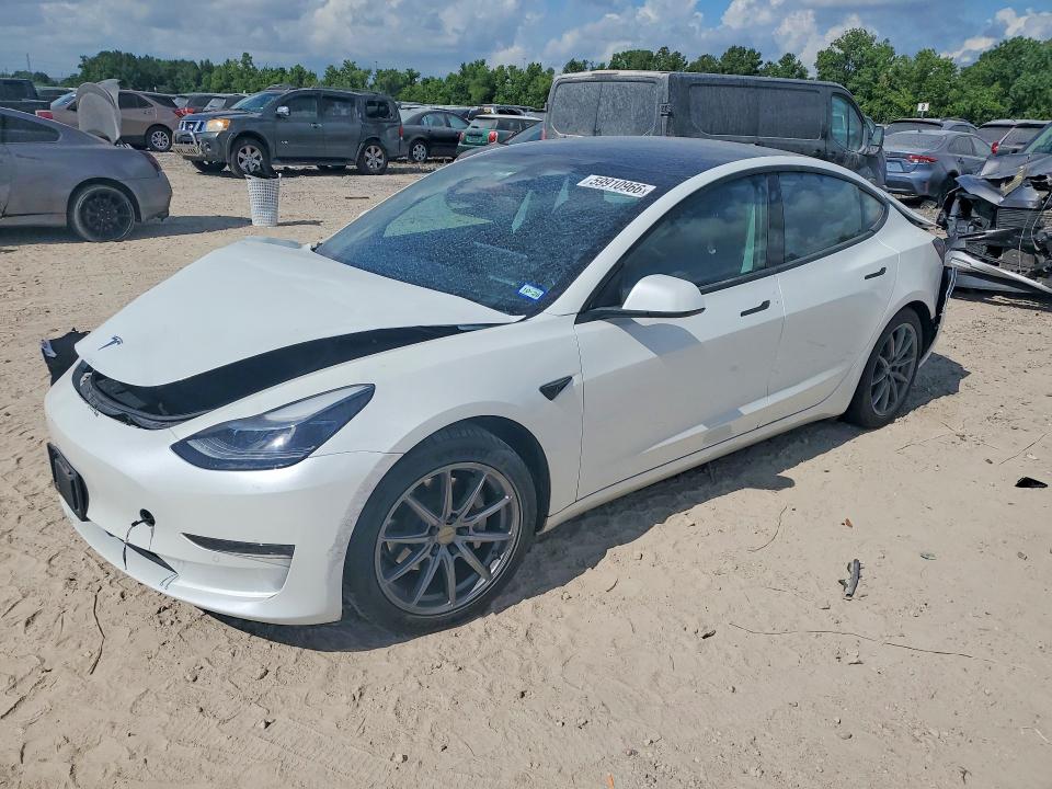 2021 Tesla Model 3 VIN 5YJ3E1EA9MF090813 COPART salvage auction — REAR END, Tx - Salvage Vehicle Title, sold $150 on 2026-07-24 (photo 1)
