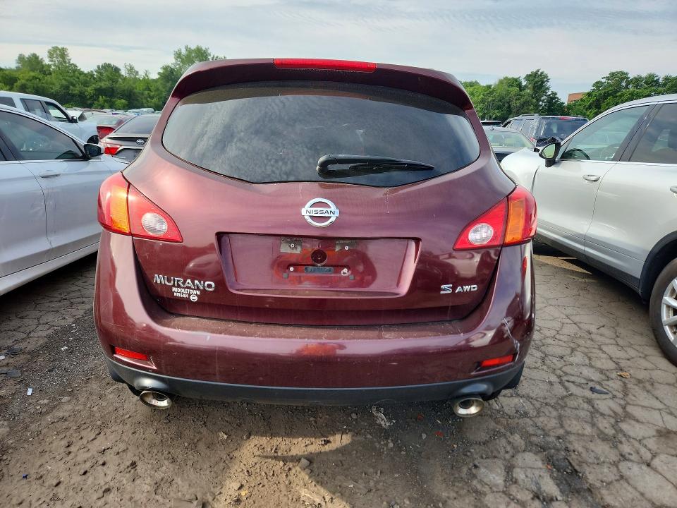 2009 Nissan Murano VIN JN8AZ18W69W107979 COPART salvage auction — BURN, Ct - Cert Of Title-Salvage, sold $450 on 2026-07-17 (photo 6)