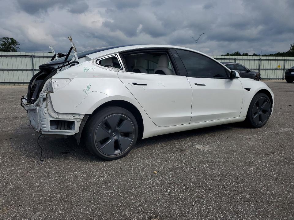 2021 Tesla Model 3 VIN 5YJ3E1EA5MF048865 COPART salvage auction — REAR END, Nc - Salvage Certificate Of Title, sold $325 on 2026-07-28 (photo 3)