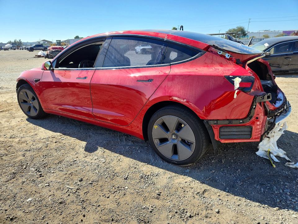 2023 Tesla Model 3 VIN 5YJ3E1EA7PF551639 COPART salvage auction — SIDE, Salvage Title, sold $6,400 on 2026-07-17 (photo 2)
