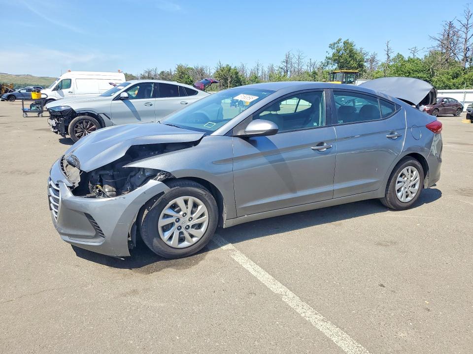 2018 Hyundai Elantra VIN KMHD74LF8JU574355 COPART salvage auction — FRONT END, NY - MV-907A SALVAGE CERTIFICATE, sold $1,900 on 2026-07-27 (photo 1)