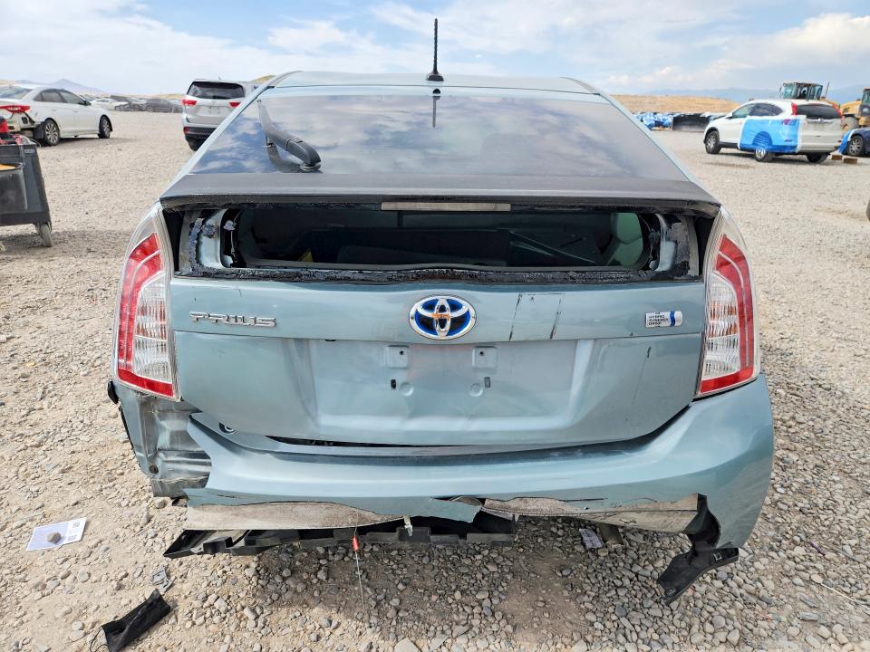 2013 Toyota Prius VIN JTDKN3DUXD1619813 COPART salvage auction — REAR END, Ut - Salvage Certificate, sold $900 on 2026-07-21 (photo 6)