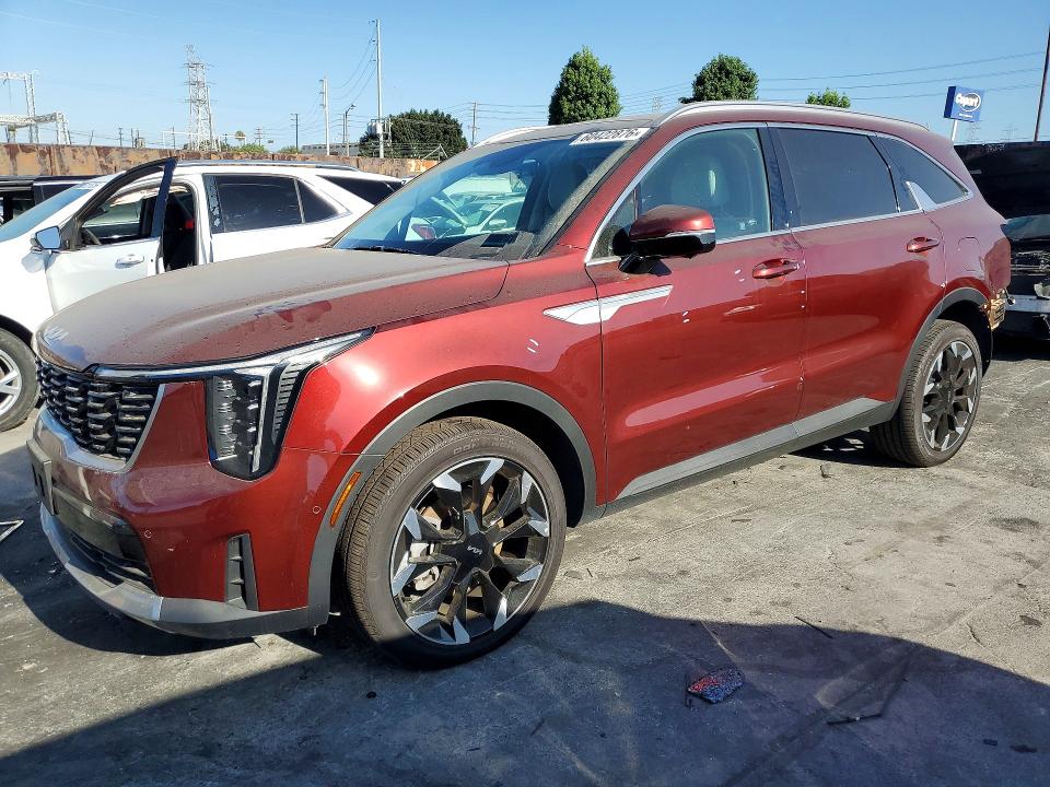 2025 Kia Sorento VIN 5XYRK4JFXSG315719 COPART salvage auction — REAR END, Ca - Salvage Certificate, sold $17,600 on 2026-07-31 (photo 1)