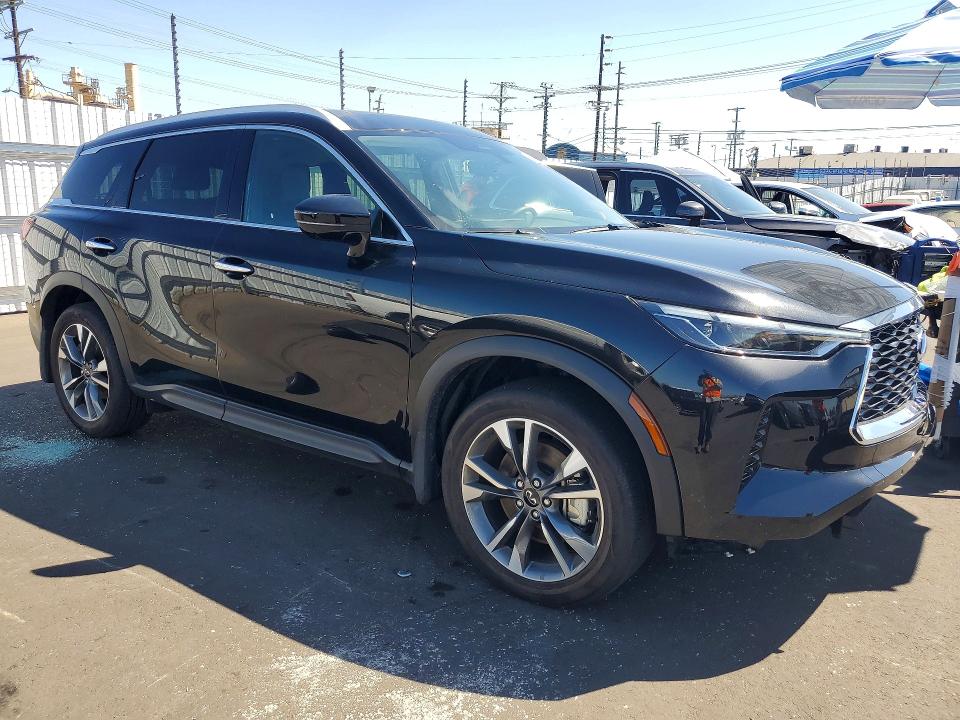 2025 Infiniti Qx60 VIN 5N1AL1FR6SC355792 COPART salvage auction — FRONT END, Ca - Salvage Certificate, sold $16,100 on 2026-07-15 (photo 4)
