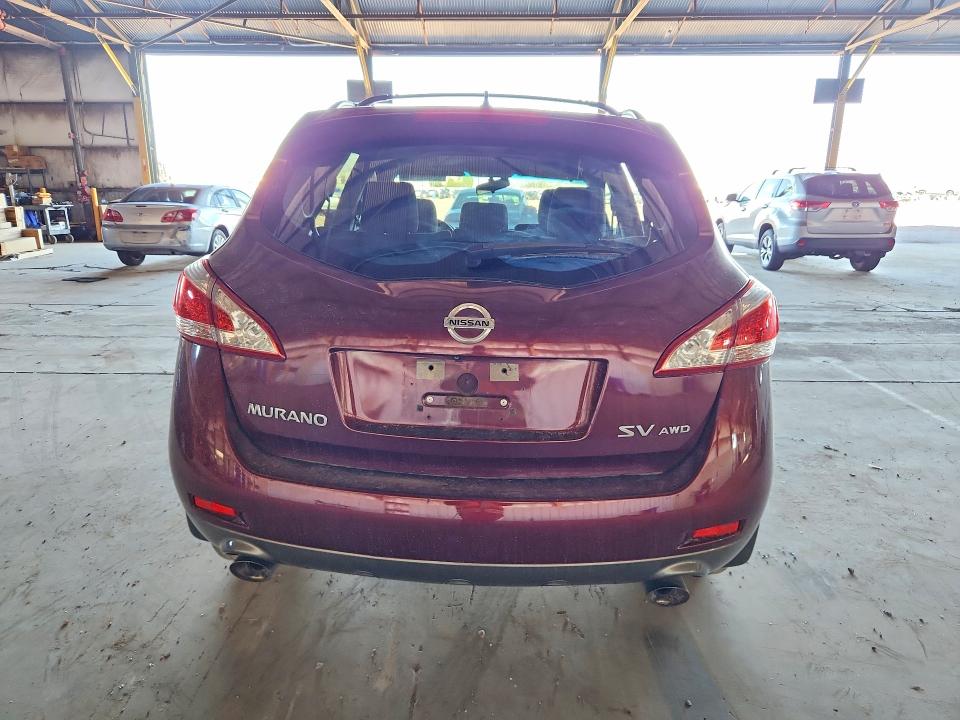 2012 Nissan Murano VIN JN8AZ1MW3CW212962 COPART salvage auction — MINOR DENT/SCRATCHES, Az - Certificate Of Title (P), sold $475 on 2026-07-29 (photo 6)