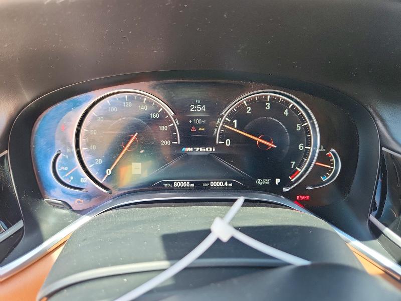 2019 BMW M760i xdrive VIN WBA7H6C58KG615050 COPART salvage auction — NORMAL WEAR, TX - SALVAGE VEHICLE TITLE (P), sold $8,600 on 2026-07-30 (photo 9)