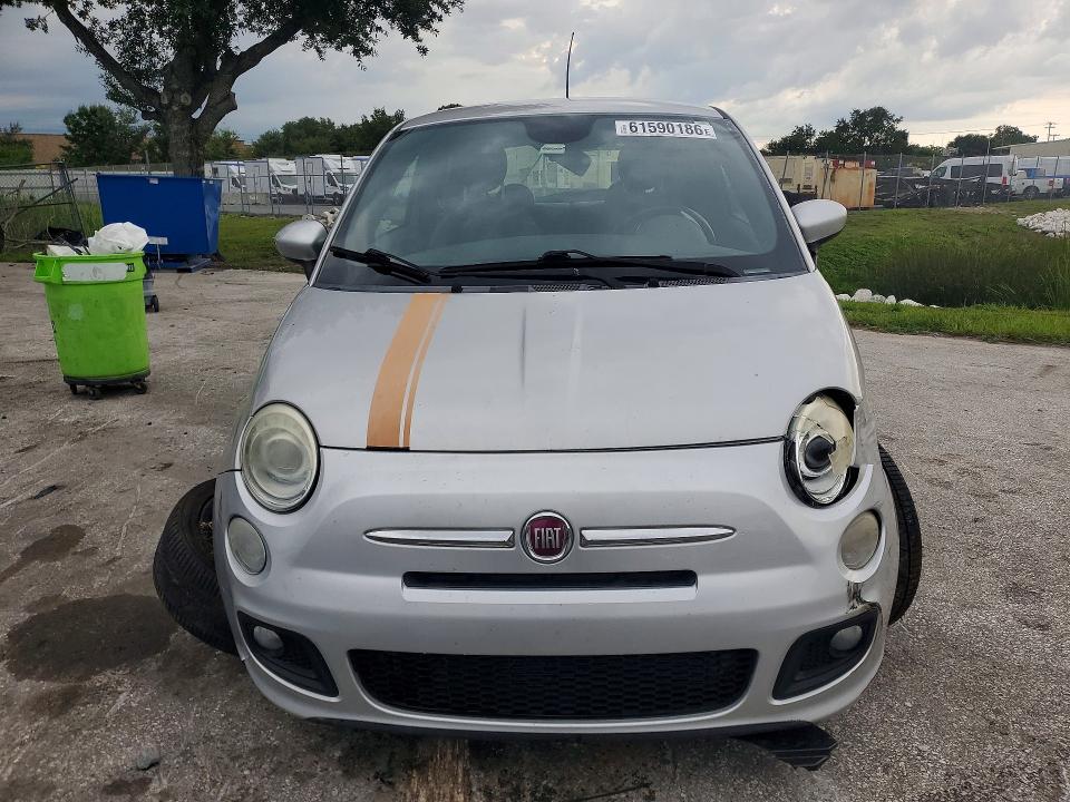 2013 Fiat 500 VIN 3C3CFFBR4DT750217 COPART salvage auction — FRONT END, Fl - Cert Of Title Slvg Rebuildable, sold $450 on 2026-07-30 (photo 5)