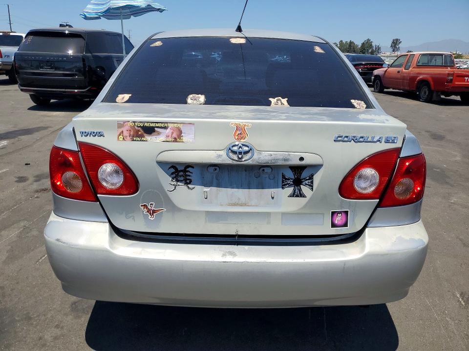 2006 Toyota Corolla VIN JTDBR32E460090156 COPART salvage auction — VANDALISM, Ca - Cert Of Title-Salvaged, sold $775 on 2026-07-29 (photo 6)