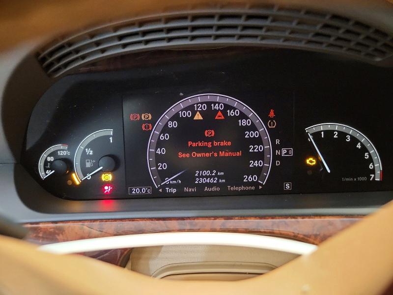 2009 Mercedes-benz S-klasse VIN WDDNG86X29A284720 COPART salvage auction — WATER/FLOOD, On - Permit No Brand - Unfit, sold $250 on 2026-08-11 (photo 9)