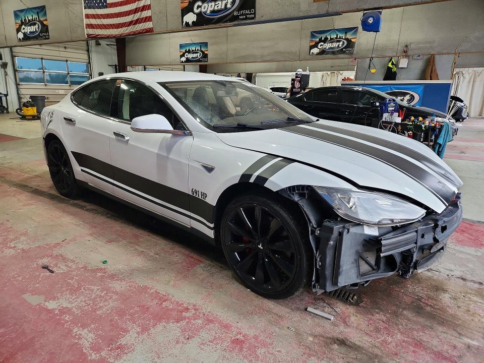 2014 Tesla Model s VIN 5YJSA1H25EFP64856 COPART salvage auction — FRONT END, Ny - Mv-907A Salvage Certificate, sold $4,100 on 2026-07-27 (photo 4)