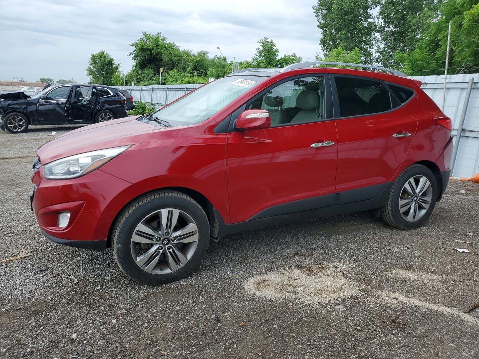 2015 Hyundai Tucson VIN KM8JUCAG8FU033167 COPART salvage auction — REAR END, ON - PERMIT NO BRAND - UNFIT, sold $3,950 on 2026-07-23 (photo 1)