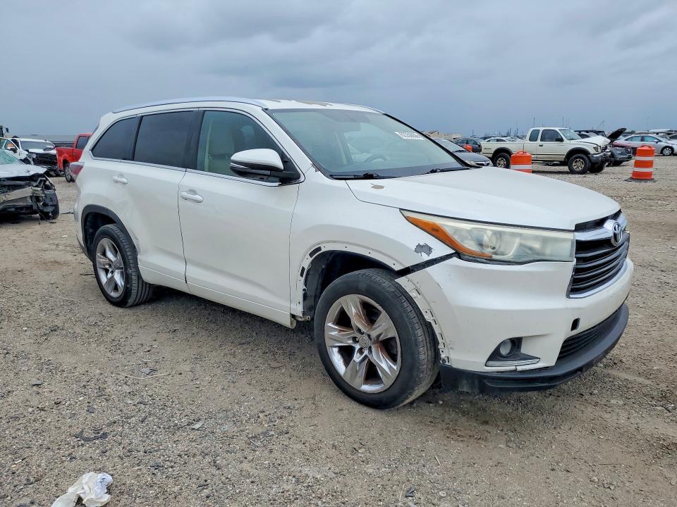 2015 Toyota Highlander VIN 5TDYKRFH8FS064923 COPART salvage auction — FRONT END, Tx - Certificate Of Title (P), sold $8,500 on 2026-07-28 (photo 4)