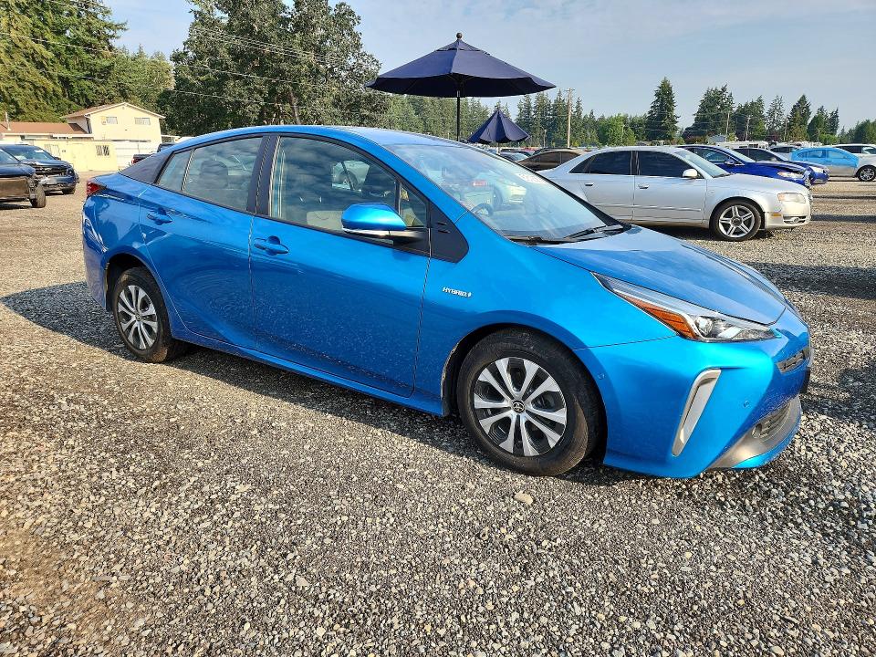 2021 Toyota Prius VIN JTDL9MFU3M3025371 COPART salvage auction — FRONT END, WA - BILL OF SALE, sold $8,700 on 2026-07-31 (photo 4)