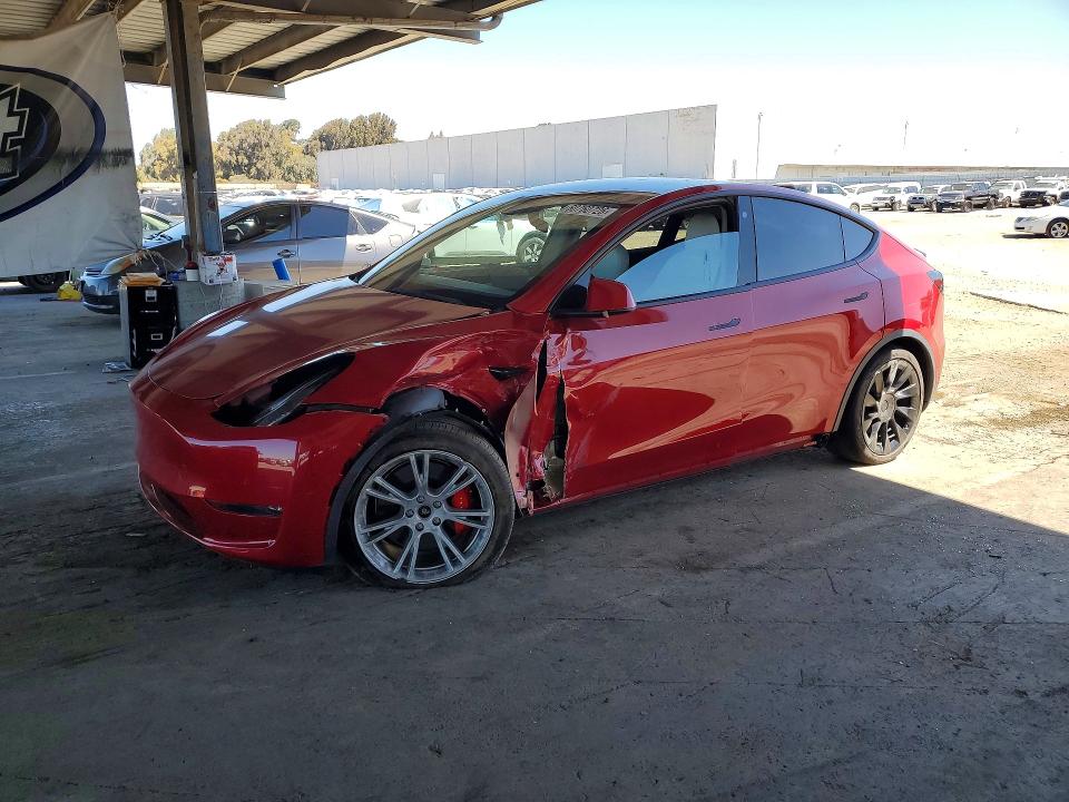 2021 Tesla Model y VIN 5YJYGDEF7MF095893 COPART salvage auction — FRONT END, Ca - Salvage Certificate, sold $5,800 on 2026-07-23 (photo 1)