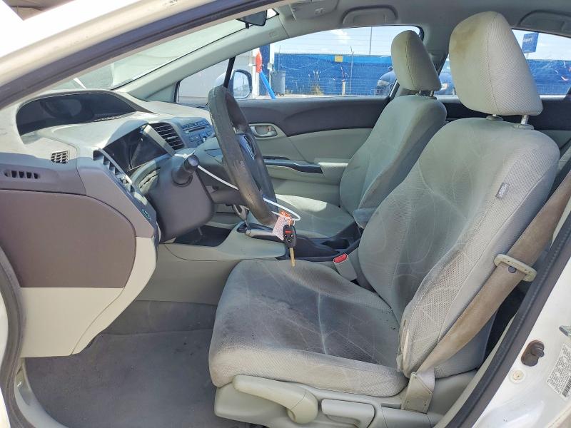 2012 Honda Civic VIN 2HGFB2F53CH598363 COPART salvage auction — FRONT END, Tx - Salvage Vehicle Title, sold $1,150 on 2026-07-31 (photo 7)
