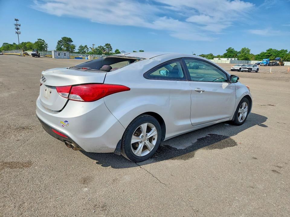 2013 Hyundai Elantra VIN KMHDH6AE7DU020487 COPART salvage auction — REAR END, NY - MV-907A SALVAGE CERTIFICATE, sold $750 on 2026-07-27 (photo 3)