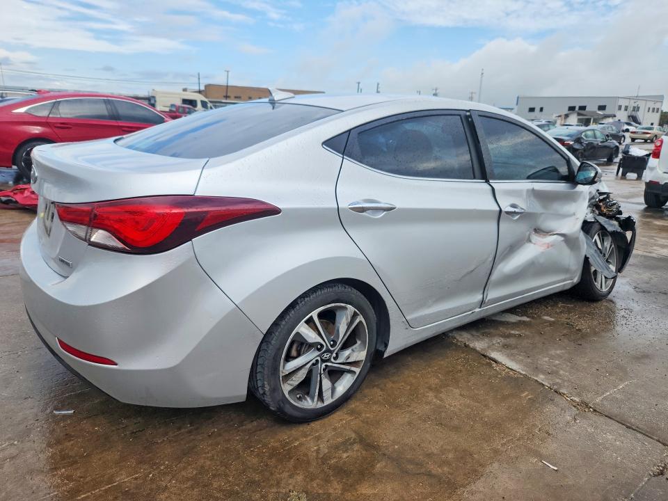 2016 Hyundai Elantra VIN KMHDH4AE7GU553397 COPART salvage auction — FRONT END, TX - SALVAGE VEHICLE TITLE (P), sold $900 on 2026-07-27 (photo 3)