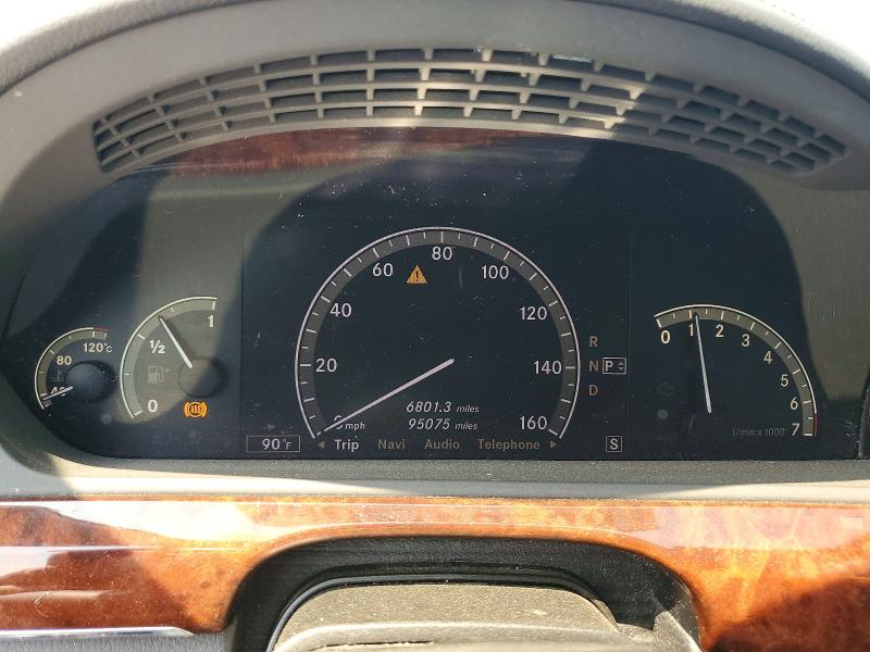 2009 Mercedes-benz S-klasse VIN WDDNG86X29A248591 COPART salvage auction — WATER/FLOOD, Il - Salvage Cert-Flood, sold $1,600 on 2026-08-07 (photo 9)