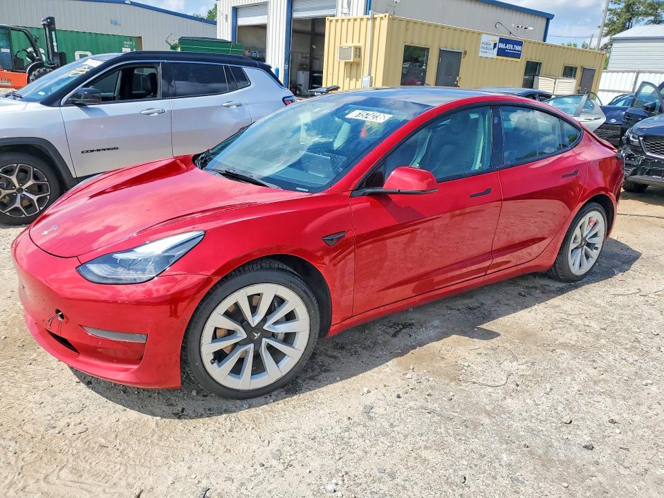 2022 Tesla Model 3 VIN 5YJ3E1EA1NF187747 COPART salvage auction — REAR END, MD - CERTIFICATE OF TITLE, sold $7,200 on 2026-07-27 (photo 1)