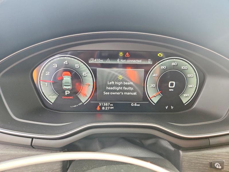 2022 Audi A4 VIN WAUEAAF4XNN007418 COPART salvage auction — FRONT END, VA - CERT OF TITLE - SALVAGE, sold $13,700 on 2026-09-09 (photo 9)