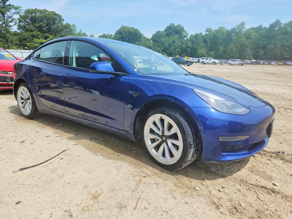 2022 Tesla Model 3 VIN 5YJ3E1EA9NF287417 COPART salvage auction — SIDE, NJ - CERTIFICATE OF TITLE, sold $5,200 on 2026-07-22 (photo 4)