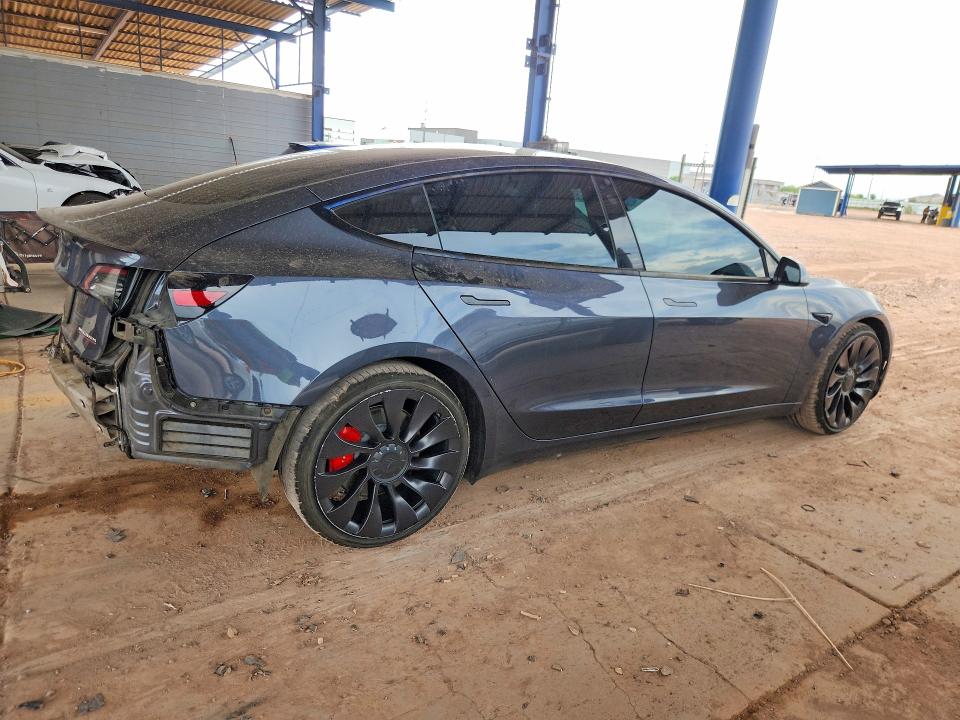 2022 Tesla Model 3 VIN 5YJ3E1EC3NF177285 COPART salvage auction — SIDE, Salvage Title, sold $1,100 on 2026-07-21 (photo 3)