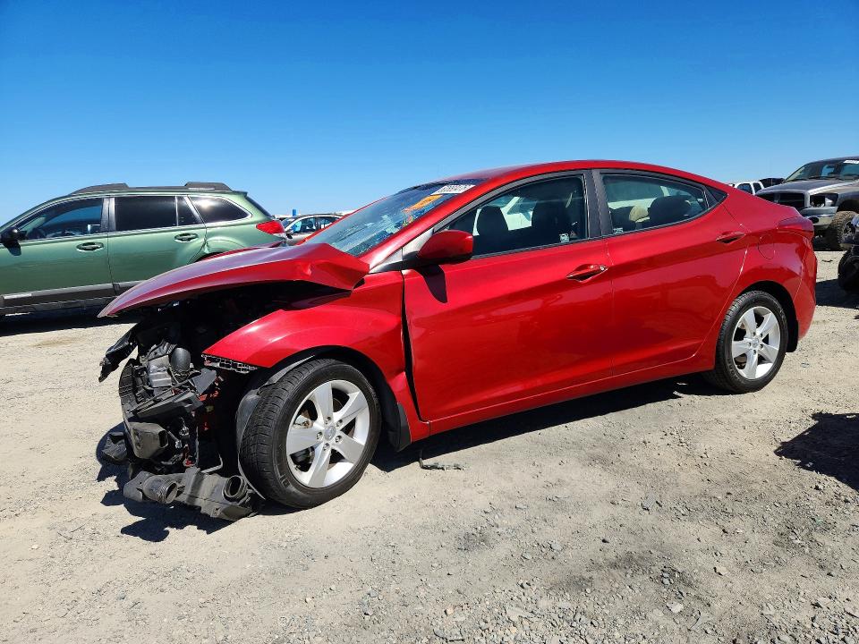 2013 Hyundai Elantra VIN KMHDH4AE5DU512276 COPART salvage auction — FRONT END, Ca - Salvage Certificate, sold $200 on 2026-07-21 (photo 1)