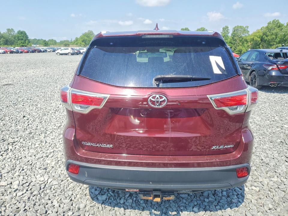 2015 Toyota Highlander VIN 5TDJKRFH5FS172658 COPART salvage auction — MINOR DENT/SCRATCHES, Oh - Certificate Of Title (P), sold $8,600 on 2026-07-30 (photo 6)