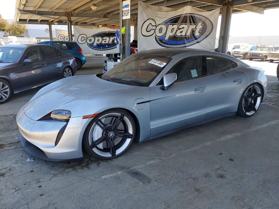 2020 Porsche Taycan VIN WP0AB2Y14LSA51276 COPART salvage auction — MINOR DENT/SCRATCHES, CA - SALVAGE CERTIFICATE, sold $100 on 2026-07-21 (photo 1)