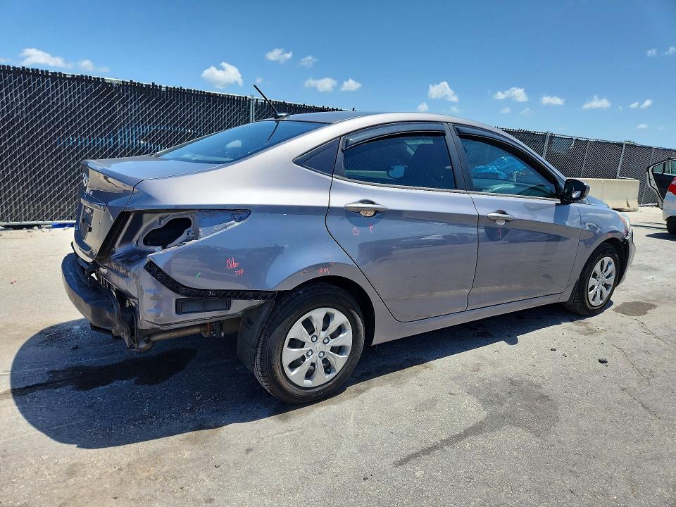 2015 Hyundai Accent VIN KMHCT4AE6FU867521 COPART salvage auction — REAR END, Fl - Cert Of Title Slvg Rebuildable, sold $50 on 2026-07-21 (photo 3)