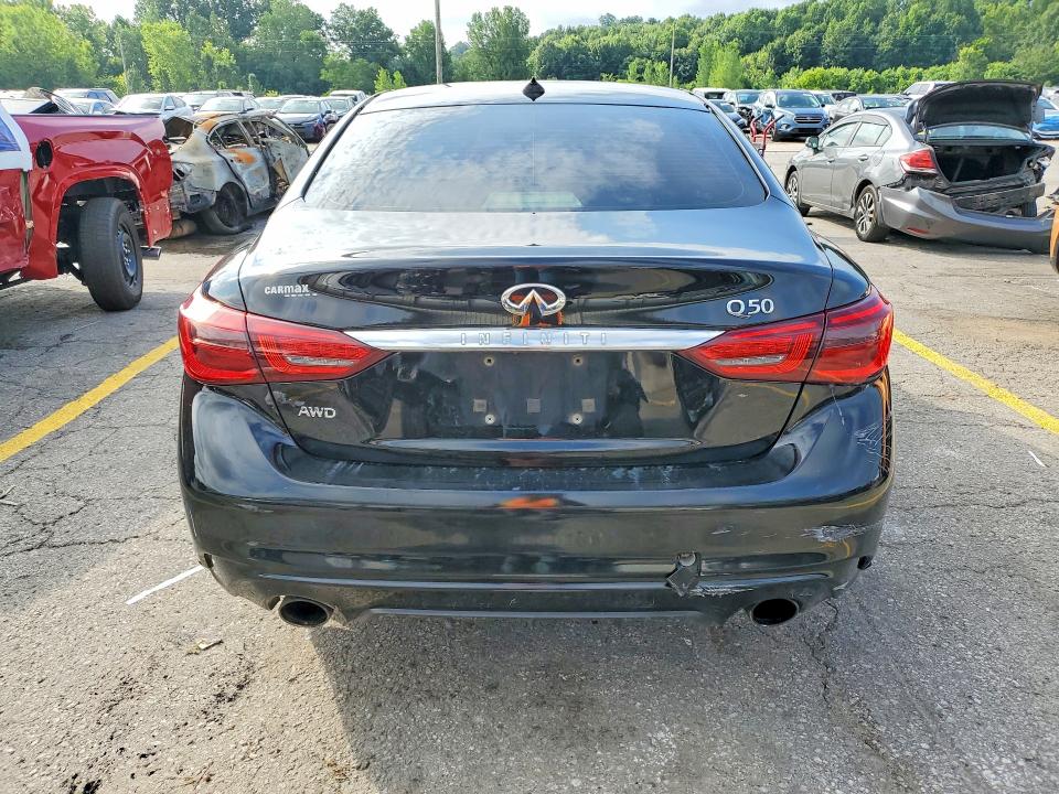 2018 Infiniti Q50 VIN JN1EV7AR3JM439316 COPART salvage auction — FRONT END, KY - CERT OF TITLE-REBUILT VEHICLE, sold $2,100 on 2026-07-13 (photo 6)