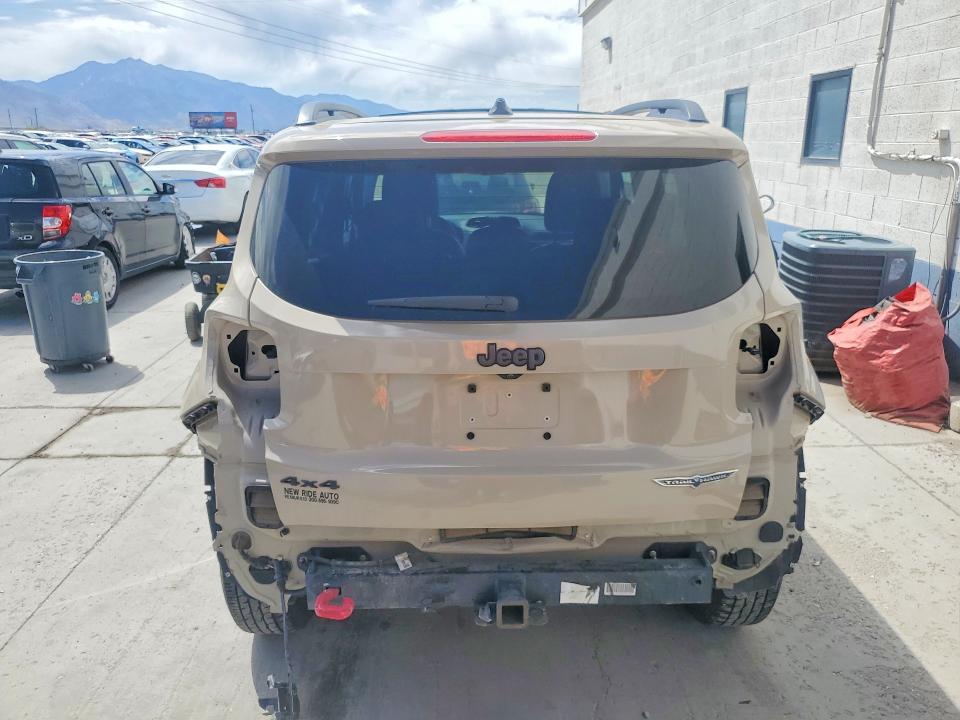 2017 Jeep Renegade VIN ZACCJBCB2HPE83502 COPART salvage auction — REAR END, Ut - Salvage Certificate, sold $350 on 2026-08-17 (photo 6)