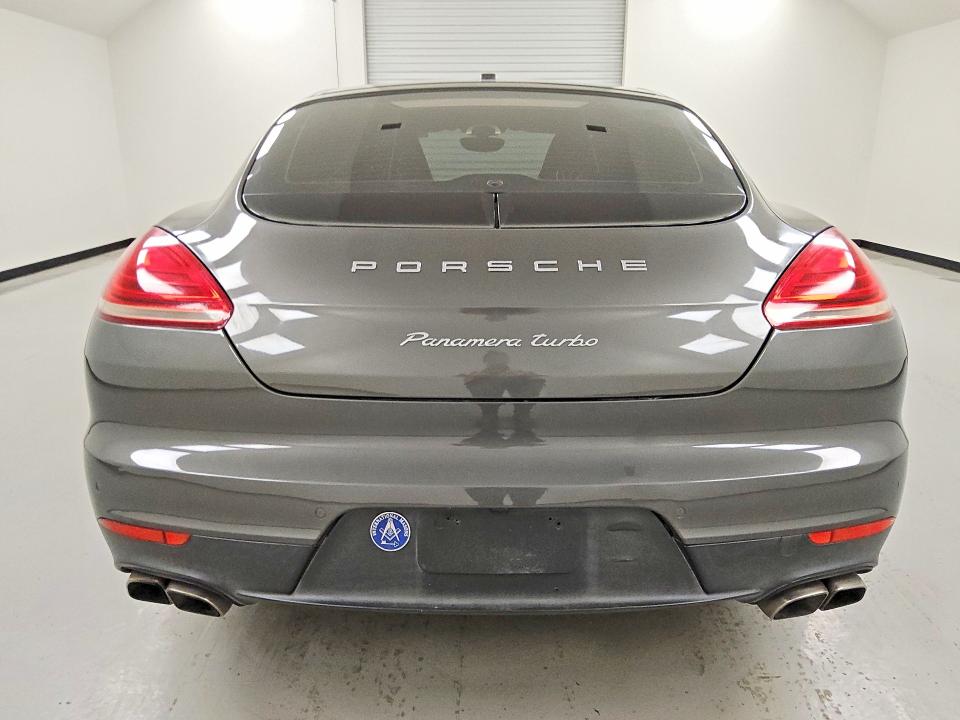 2014 Porsche Panamera VIN WP0AC2A75EL073079 COPART salvage auction — FRONT END, Tx - Certificate Of Title (P), sold $18,500 on 2026-08-11 (photo 6)