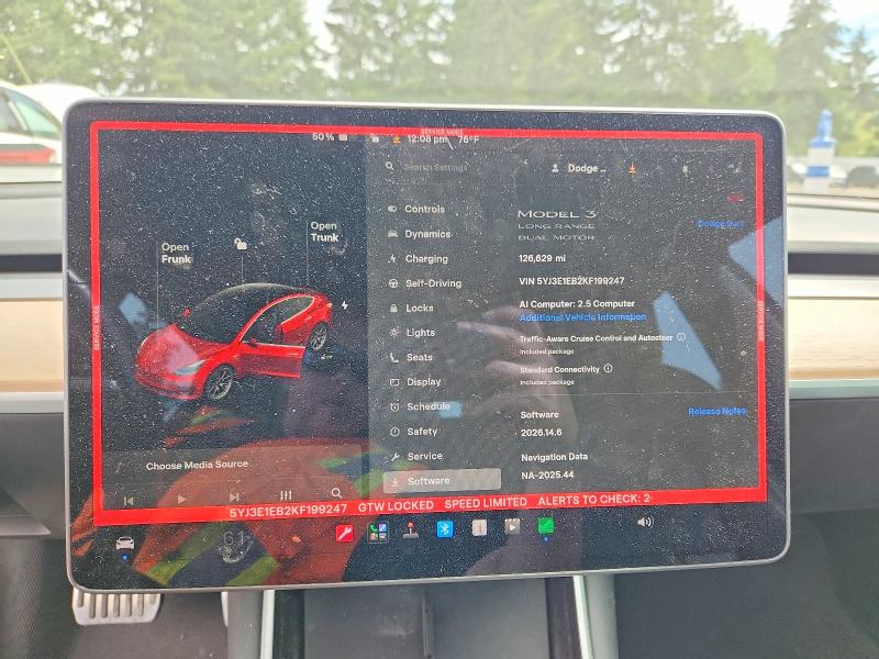2019 Tesla Model 3 VIN 5YJ3E1EB2KF199247 COPART salvage auction — FRONT END, Wa - Bill Of Sale, sold $4,950 on 2026-07-31 (photo 9)