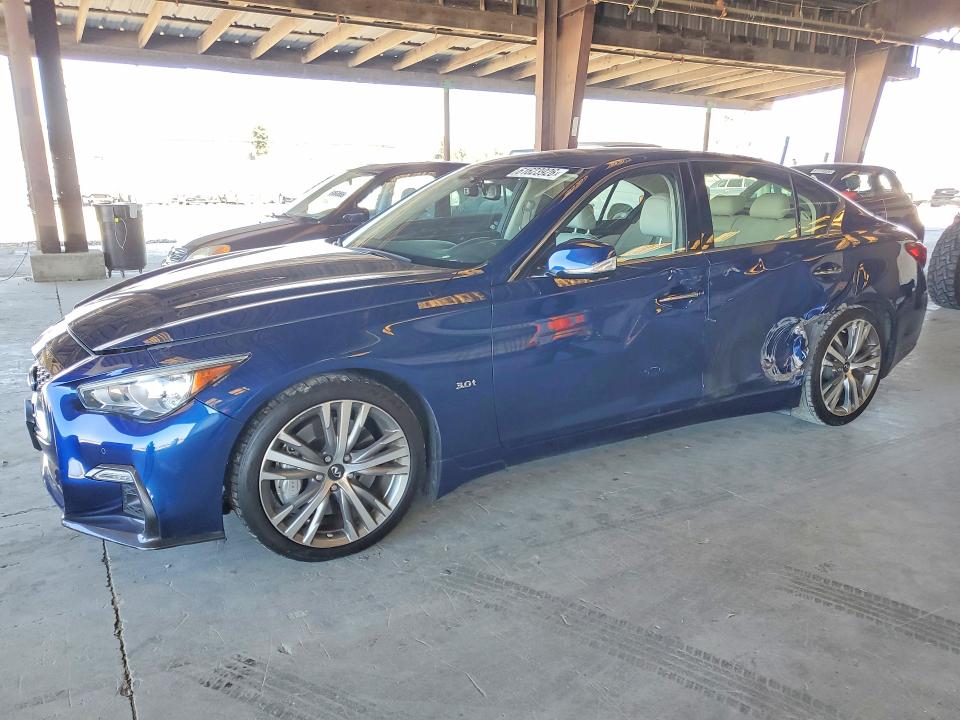 2019 Infiniti Q50 VIN JN1EV7AP9KM515430 COPART salvage auction — SIDE, CA - SALVAGE CERTIFICATE, sold $6,000 on 2026-07-27 (photo 1)