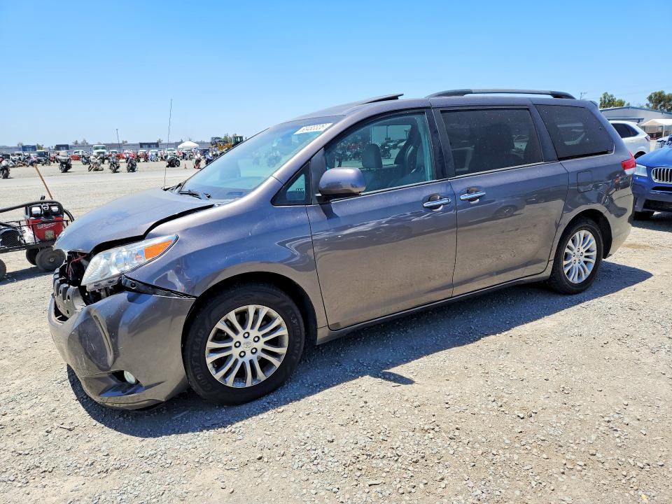 2014 Toyota Sienna VIN 5TDYK3DC8ES425246 COPART salvage auction — FRONT END, Ca - Salvage Certificate, sold $225 on 2026-07-21 (photo 1)