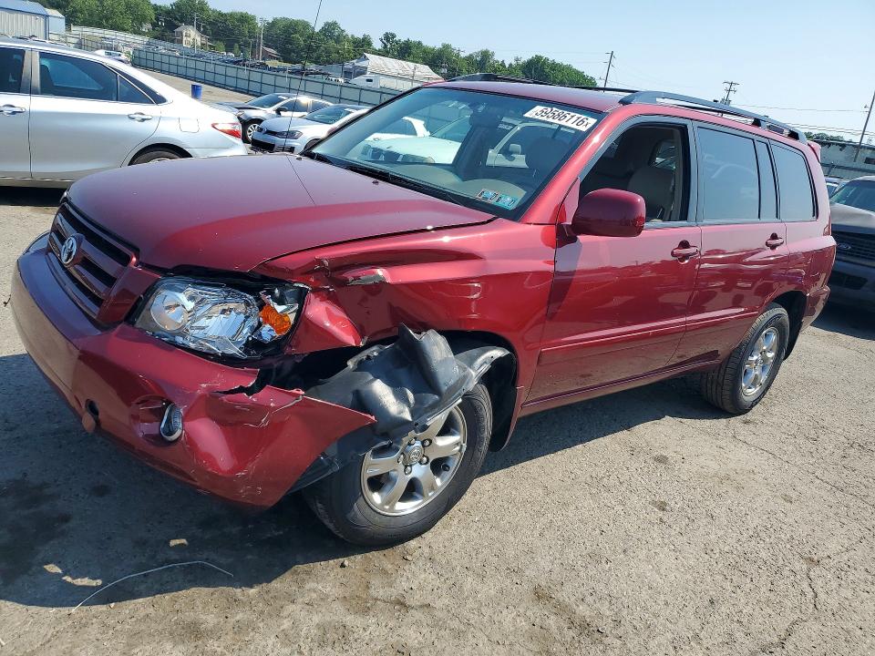 2007 Toyota Highlander VIN JTEHP21A670228737 COPART salvage auction — FRONT END, PA - CERTIFICATE OF SALVAGE, sold $250 on 2026-07-31 (photo 1)