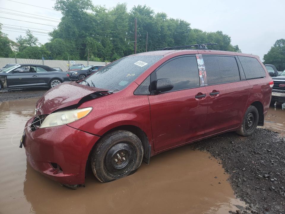 2012 Toyota Sienna VIN 5TDKA3DC4CS016358 COPART salvage auction — FRONT END, Salvage Title, sold $900 on 2026-07-20 (photo 1)